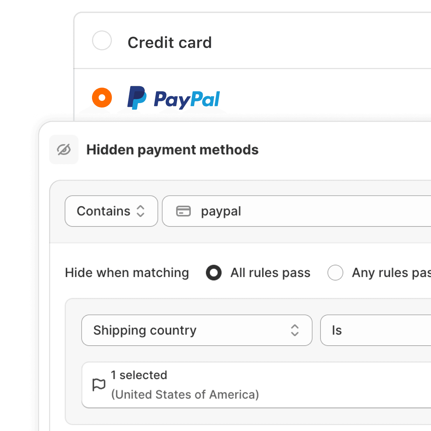 Hide payment methods image